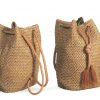  Bolso mochila de colgar en ganchillo elaborado en color marrón