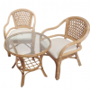 Conjunto extra en Rattan natural con mesa de 70 cm c/Cristal