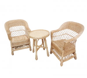 Conjunto mimbre extra con mesa de 60