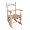 Balancín de niño con asiento de enea en madera natural