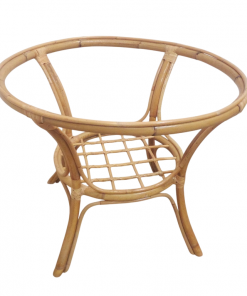 Mesa extra de rattan de 80 cm en natural con cristal