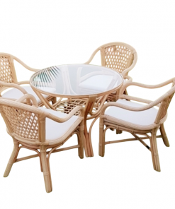 Conjunto extra rattan con mesa de 100 cn