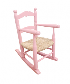 Balancín de niño con asiento de Enea lacado en rosa