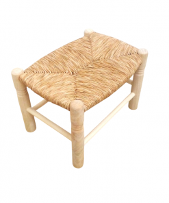 Taburete mediano con asiento de enea en natural