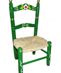 Sillita de enea decorada en verde