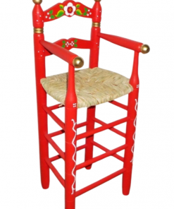 trona de enea decorado en rojo