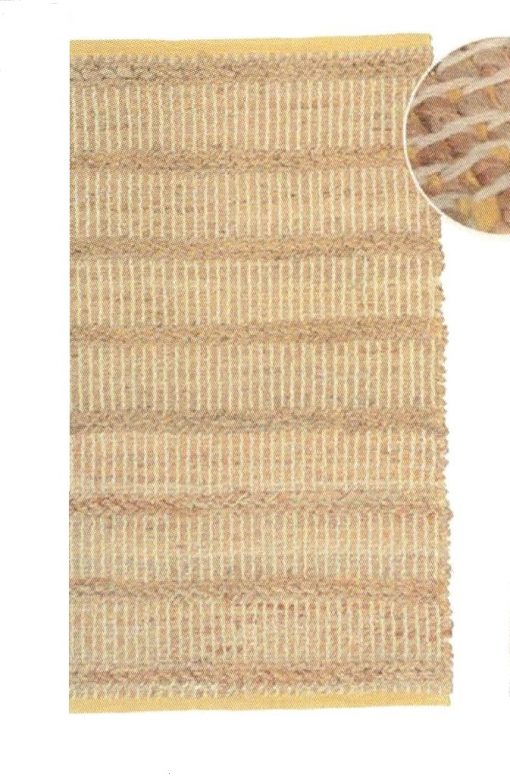 Alfombra rectangular en tejido trenzado natural de Yute de 60 X 110 cm