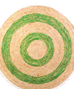 Alfombra redonda bicolor tejido en fibra natural de 120 cm