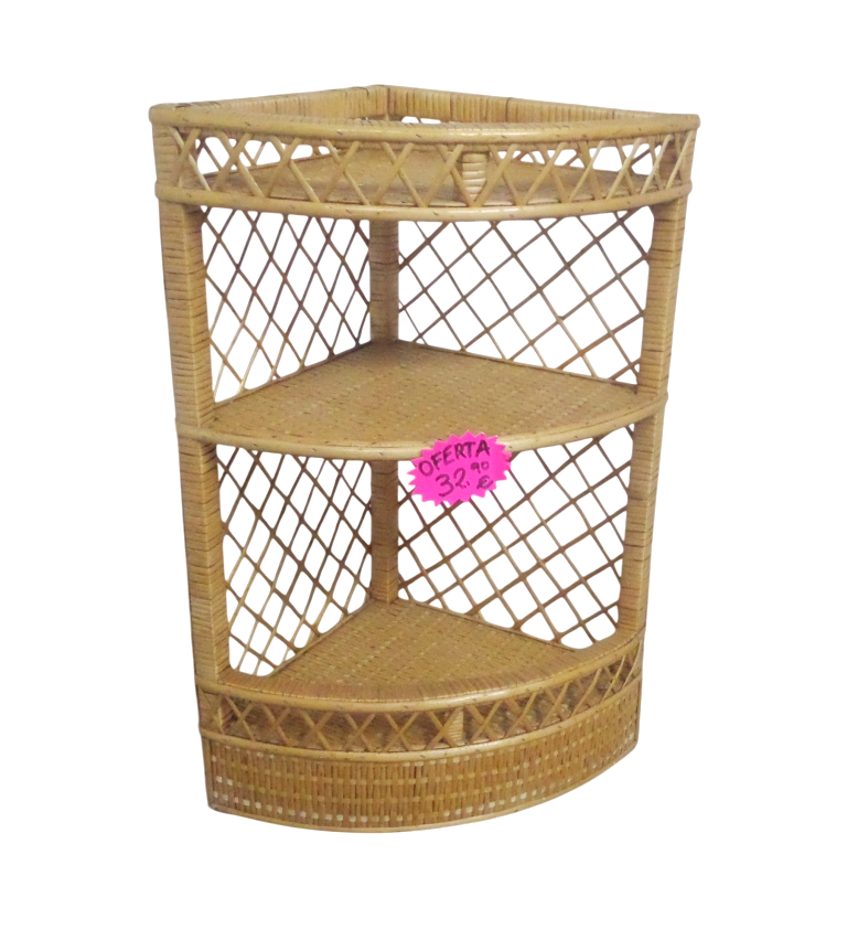 Rinconera elaborado en mimbre color natural natural