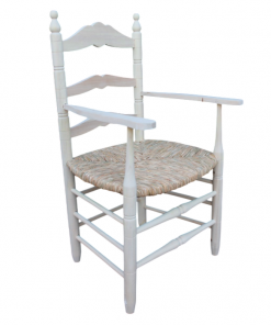 Sillon con asiento de enea en madera natural
