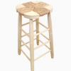 Taburete con asiento de nea en color natural madera alto bar