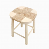 Taburete conico con asiento de enea en natural