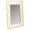Espejo de pared rectangular en metal en color dorado