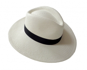 Sombrero modelo Indiana en crudo con cinta en color negro