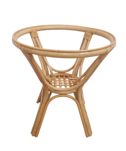 Mesa extra de rattan de 70 cm en natural con cristal