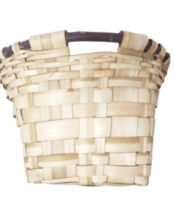 Cesta elaborado en castaño en natural con agarraderos