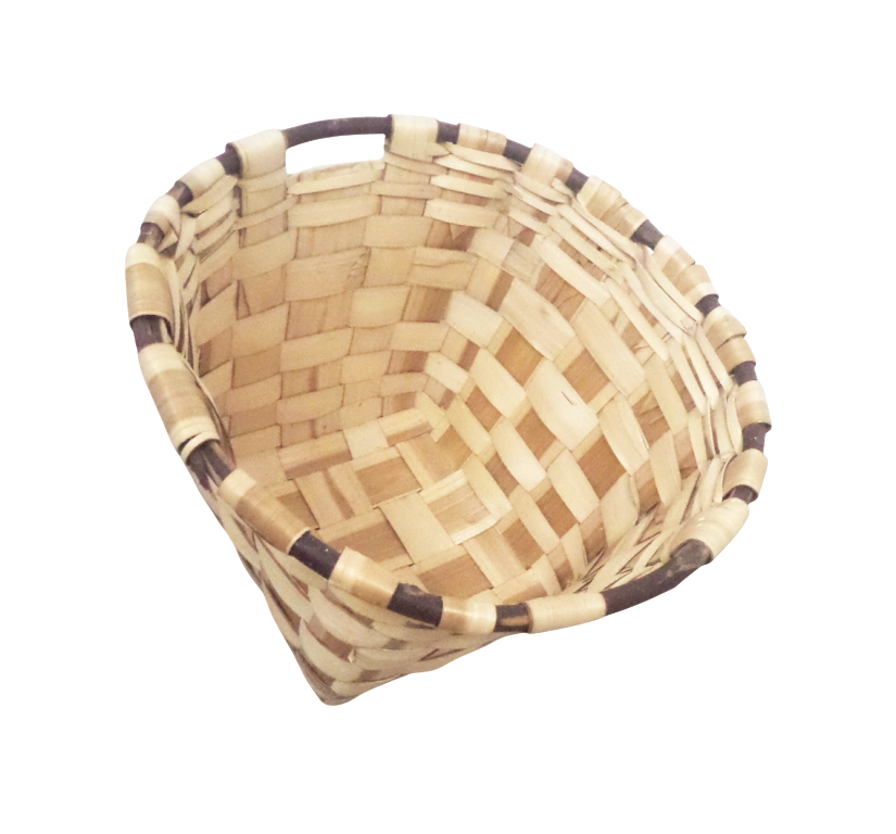 Cesta elaborado en castaño en natural con agarraderos