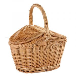 Cesta de mimbre natural dos tapas asa mimbre