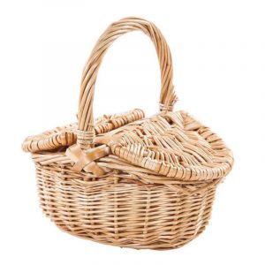 Cesta mimbre en natural nazarena dos tapas