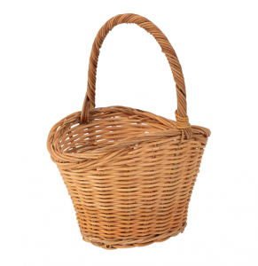 Cesta de rattan natural con asa